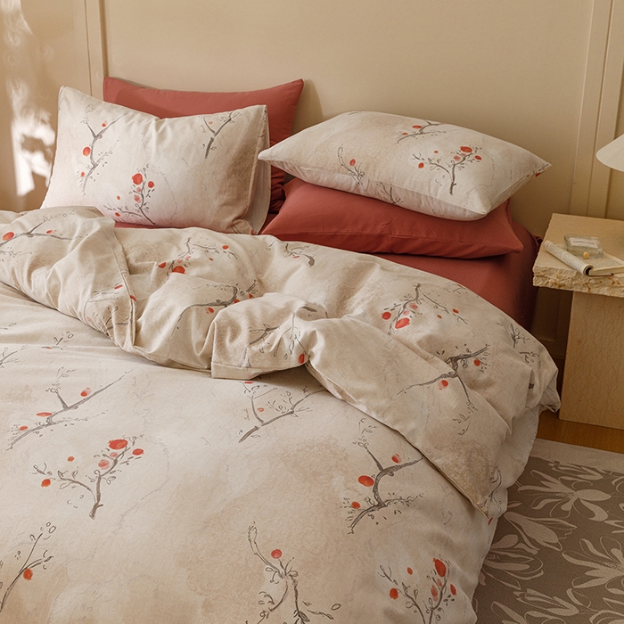 91家纺网 家纺一手货源 找家纺 2024新款全棉陶瓷磨毛印花四件套 情有独钟