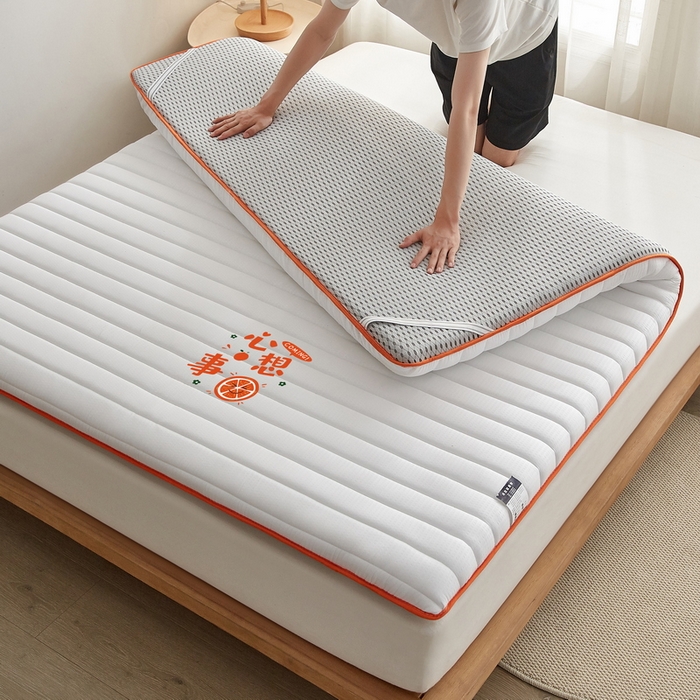 91家纺网 家纺一手货源 找家纺 卡派 2024新款成人款泡泡棉单边抗压床垫 心想事成-白