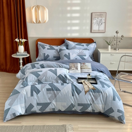 2025新款全棉精梳磨毛印花四件套 乔伊兰