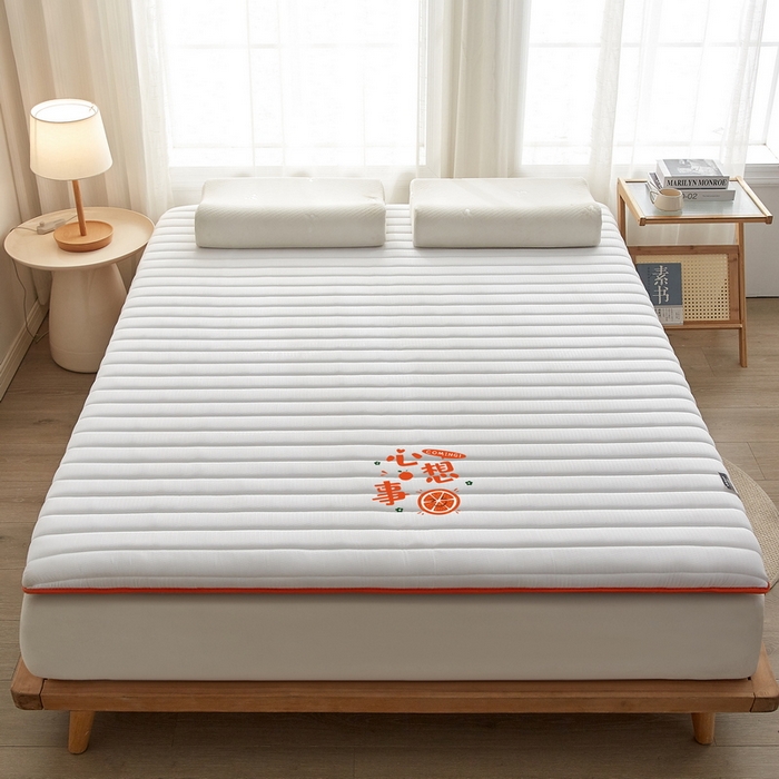 91家纺网 家纺一手货源 找家纺 卡派 2024新款成人款泡泡棉单边抗压床垫 心想事成-白