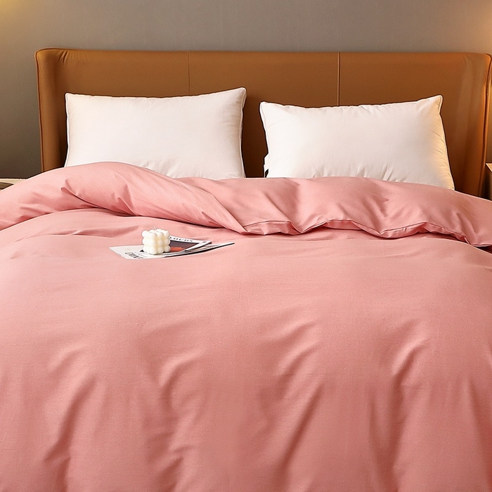 91家纺网 家纺一手货源 找家纺 晶缦家纺 2024新款加厚纯棉喷气全棉纯色生态磨毛多规格单品被套 纯依-粉玉