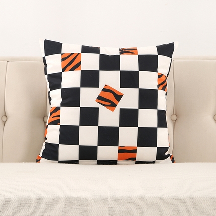 91家纺网 家纺一手货源 找家纺 （总）2024新款短毛绒棋盘格数码印花Y041款