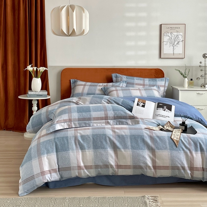 91家纺网 家纺一手货源 找家纺 2025新款全棉精梳磨毛印花四件套 宾利兰格兰