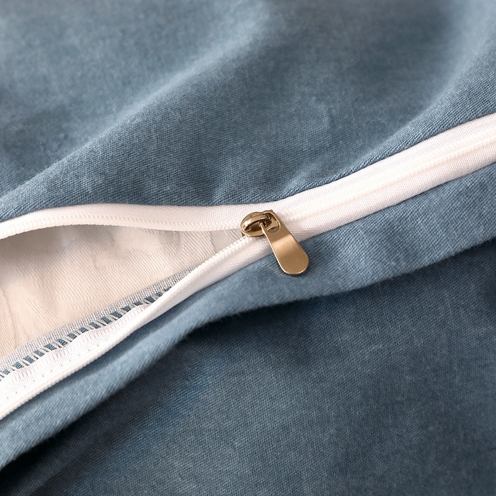 91家纺网 家纺一手货源 找家纺 晶缦家纺 2024新款加厚纯棉喷气全棉纯色生态磨毛多规格四件套 纯依-蓝灰