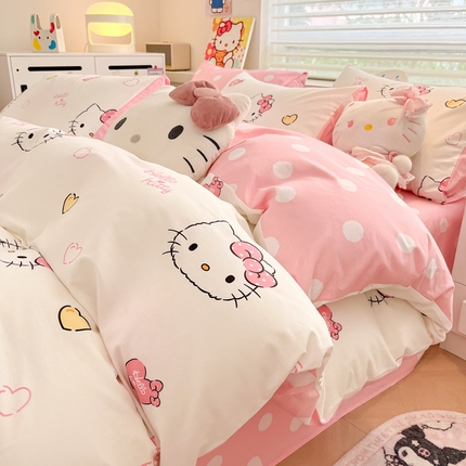 91家纺网 家纺一手货源 找家纺 （总）暮思家居 2024新款正版授权三丽鸥全棉四件套系列第六批