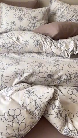 91家纺网 家纺一手货源 找家纺 2024新款全棉陶瓷磨毛印花四件套 茉娜