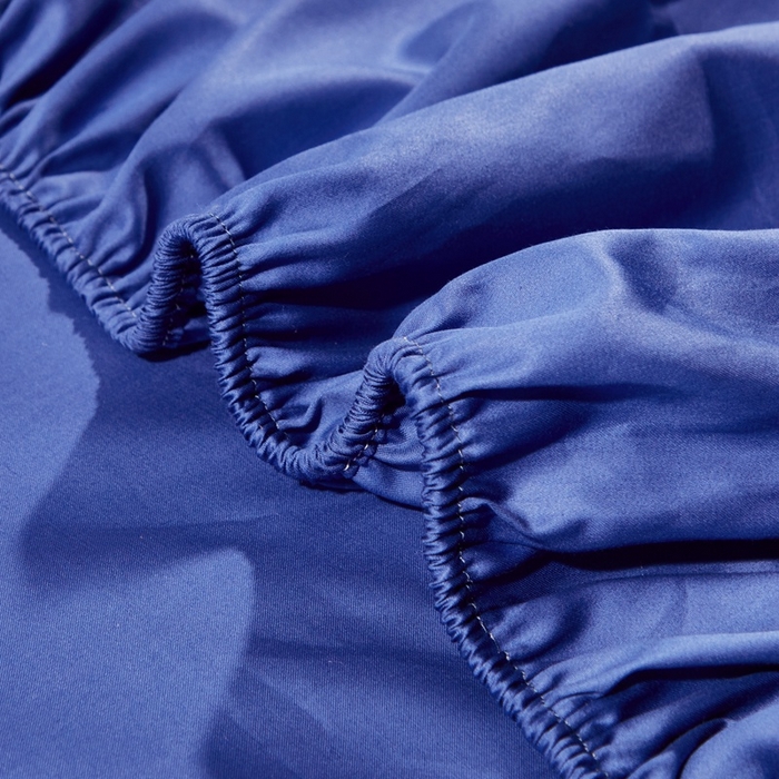 91家纺网 家纺一手货源 找家纺 晶缦家纺 2025新款全棉纯棉60支贡缎长绒棉纯色多规格单品床笠 琳澜-克莱因蓝