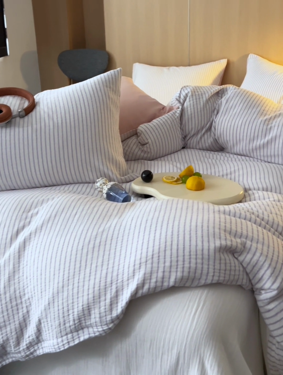 91家纺网 家纺一手货源 找家纺 2025新品尚美色织条纹绉纱系列--尚美细条系列 尚美-紫玉细条