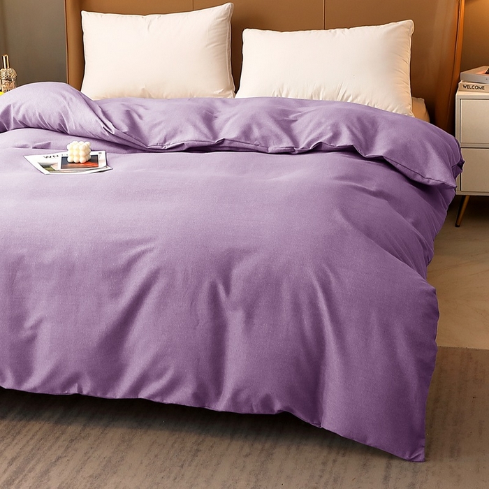 91家纺网 家纺一手货源 找家纺 晶缦家纺 2024新款加厚纯棉喷气全棉纯色生态磨毛多规格单品被套 纯依-丁香紫