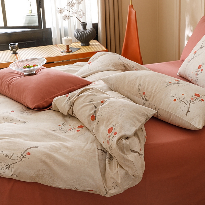 91家纺网 家纺一手货源 找家纺 2024新款全棉陶瓷磨毛印花四件套 情有独钟