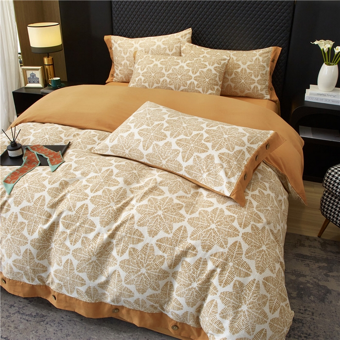 91家纺网 家纺一手货源 找家纺 沐白家居 2025新款全棉生态磨毛印花四件套-纽扣工艺款 罗薇