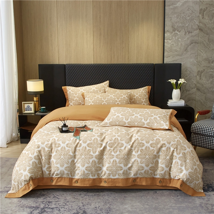 91家纺网 家纺一手货源 找家纺 沐白家居 2025新款全棉生态磨毛印花四件套-纽扣工艺款 罗薇