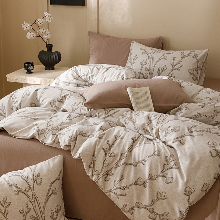 91家纺网 家纺一手货源 找家纺 2024新款全棉陶瓷磨毛印花四件套 美沐