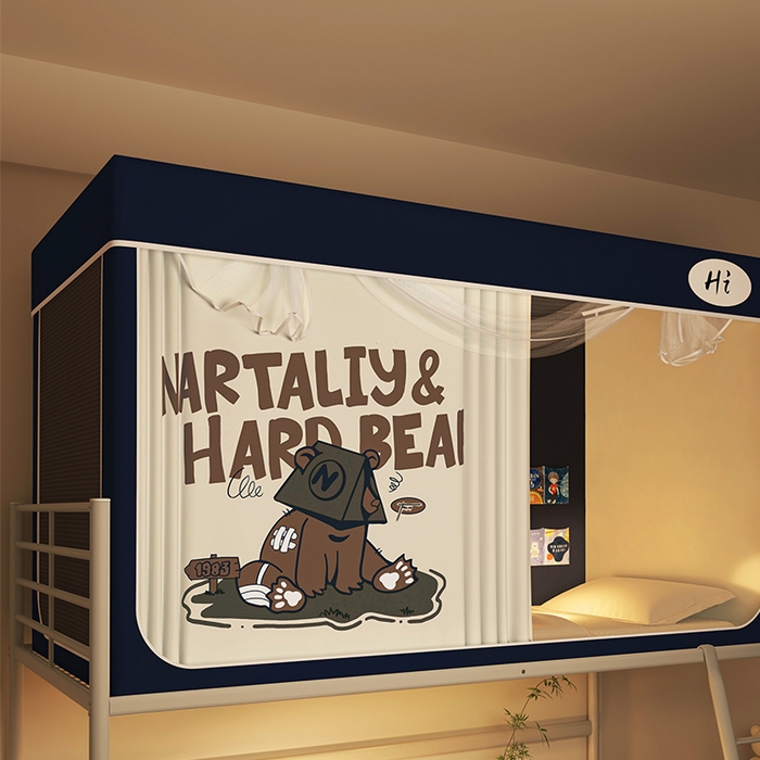 91家纺网 家纺一手货源 找家纺 安金蚊帐 2024新款防蚊遮光一体99%强遮光学生宿舍上下铺遮光学生蚊帐-系列一 蒙面熊