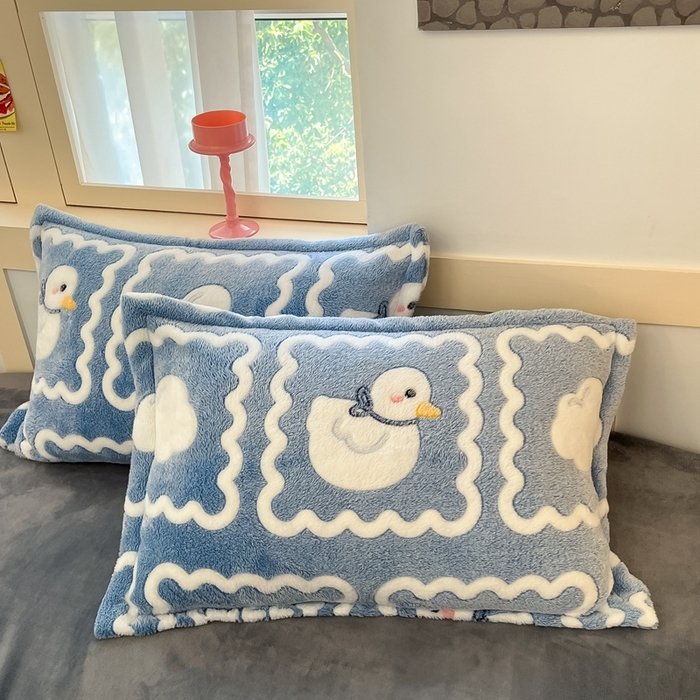 91家纺网 家纺一手货源 找家纺 川悦生活 2024新款雪花绒印花四件套-自然光 快乐鸭鸭