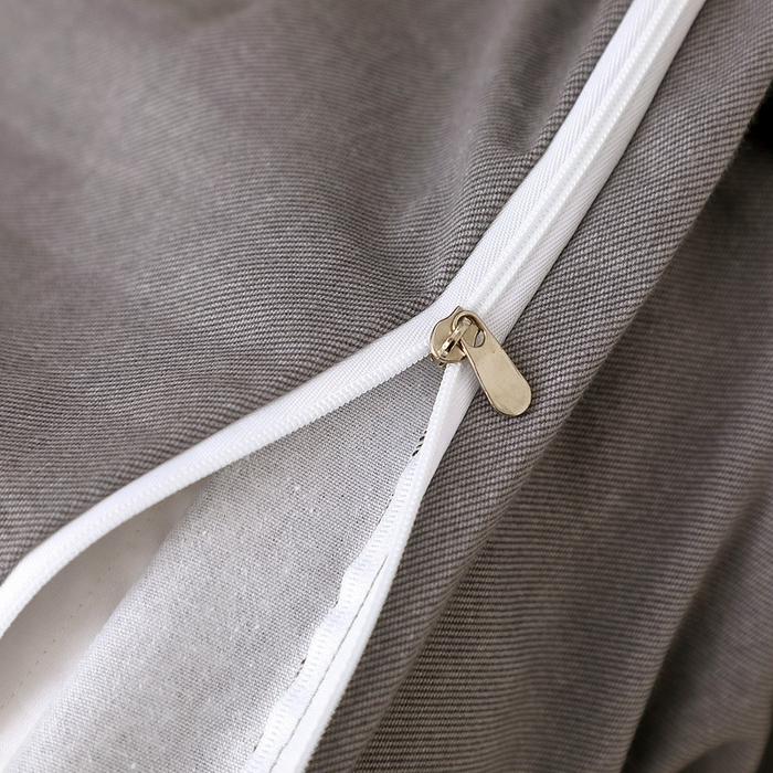 91家纺网 家纺一手货源 找家纺 晶缦家纺 2024新款加厚纯棉喷气全棉纯色生态磨毛多规格单品被套 纯依-银灰