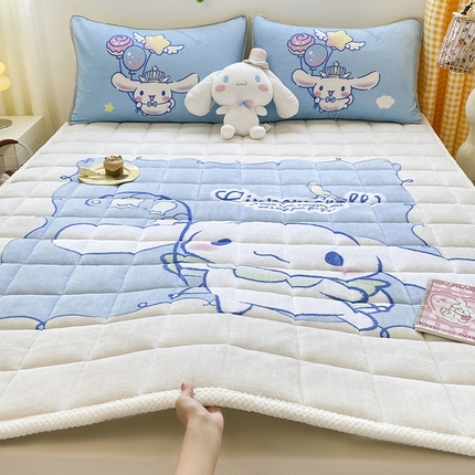 米帛家纺 2024新款三丽鸥印花牛奶绒床垫 方块玉桂狗