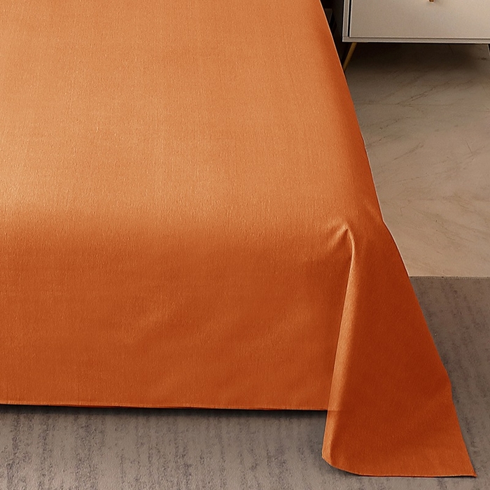 91家纺网 家纺一手货源 找家纺 晶缦家纺 2024新款加厚纯棉喷气全棉纯色生态磨毛多规格单品床单 纯依-时尚桔