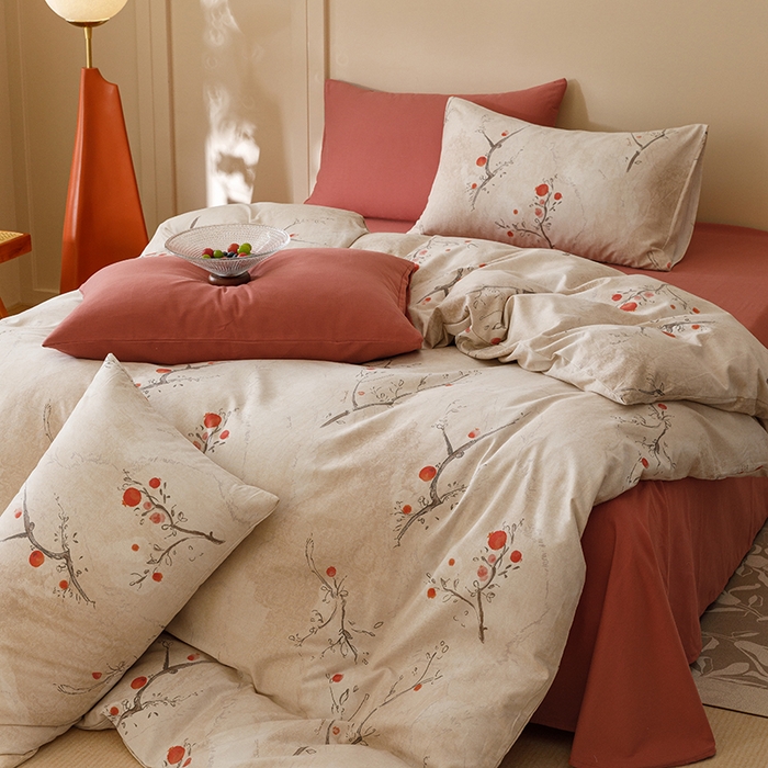 91家纺网 家纺一手货源 找家纺 2024新款全棉陶瓷磨毛印花四件套 情有独钟