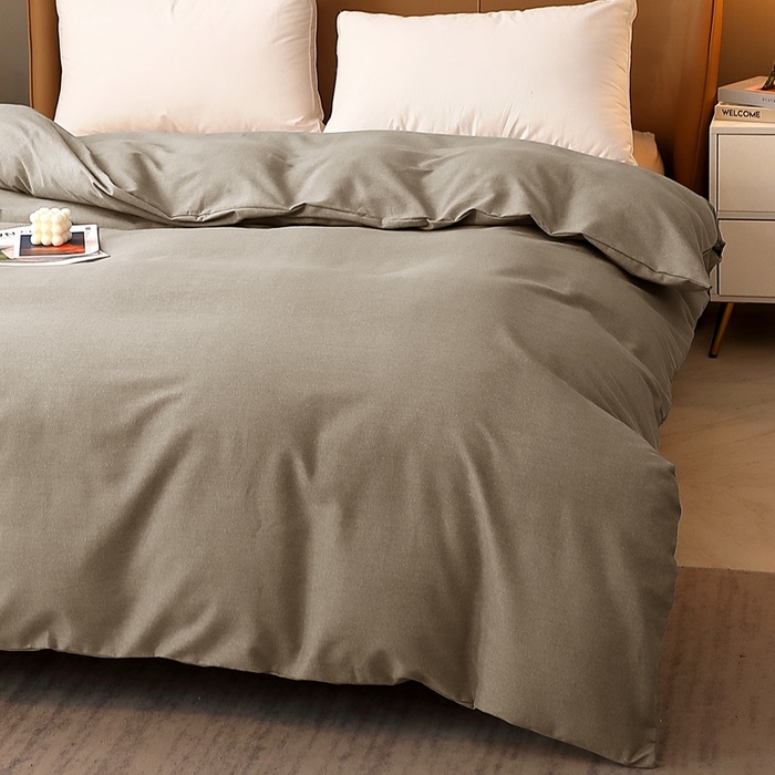 91家纺网 家纺一手货源 找家纺 晶缦家纺 2024新款加厚纯棉喷气全棉纯色生态磨毛多规格单品被套 纯依-时尚灰