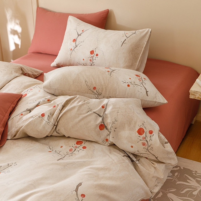 91家纺网 家纺一手货源 找家纺 2024新款全棉陶瓷磨毛印花四件套 情有独钟