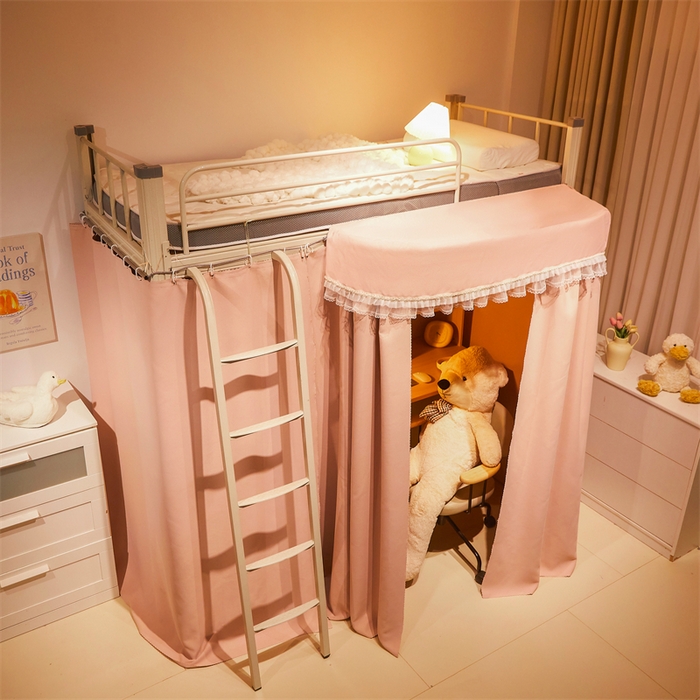 91家纺网 家纺一手货源 找家纺 卓尔居 2025新款学生桌帘雪尼尔秘境系列蚊帐 秘境-粉