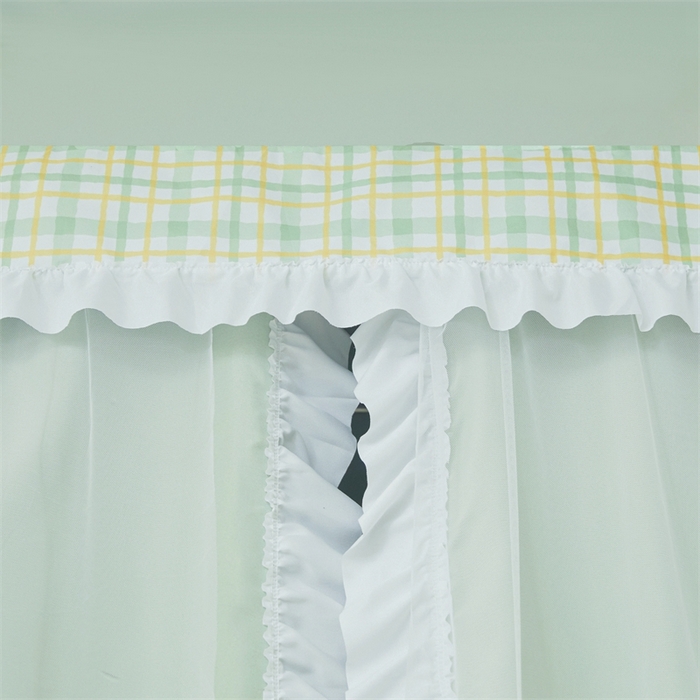 91家纺网 家纺一手货源 找家纺 卓尔居 2025新款学生导轨高精密花边系列蚊帐 导轨-青柠绿