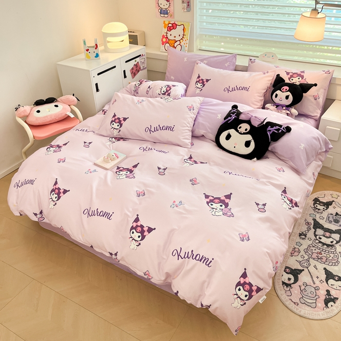 91家纺网 家纺一手货源 找家纺 暮思家居 2024新款正版授权三丽鸥全棉四件套系列第六批 爱美库洛米