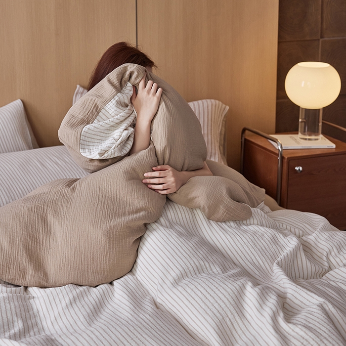 91家纺网 家纺一手货源 找家纺 2025新品尚美色织条纹绉纱系列--尚美细条系列 尚美-卡其细条