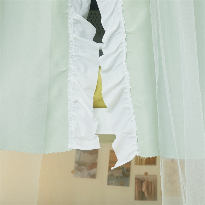 91家纺网 家纺一手货源 找家纺 卓尔居 2025新款学生导轨高精密花边系列蚊帐 导轨-青柠绿