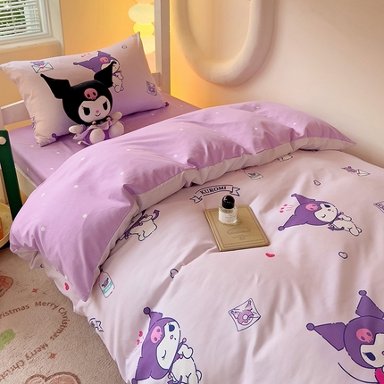 91家纺网 家纺一手货源 找家纺 （总）海岛哥哥 2025新款A类云朵水洗棉三丽鸥正版授权四件套-学生床