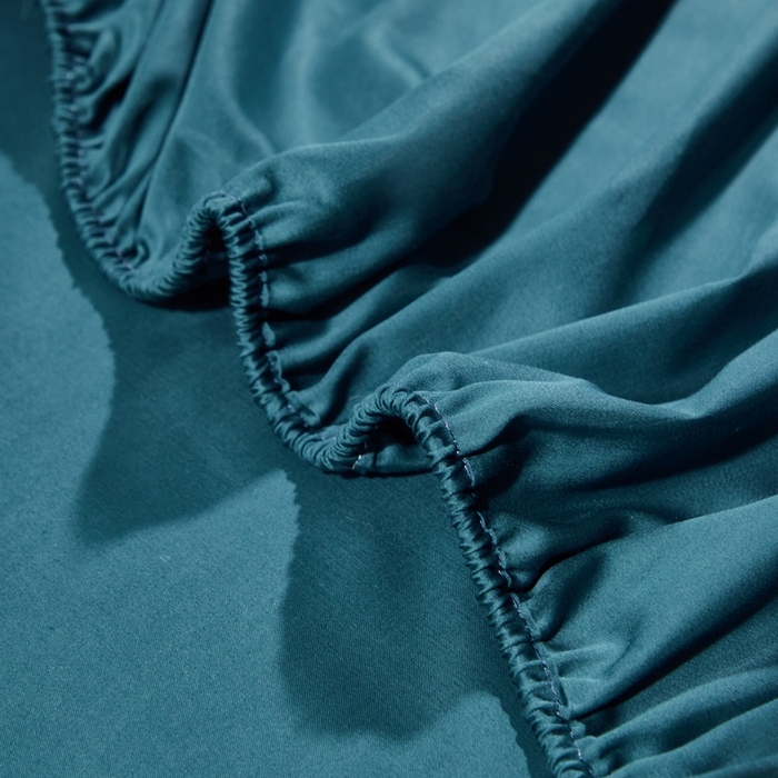 91家纺网 家纺一手货源 找家纺 晶缦家纺 2025新款全棉纯棉60支贡缎长绒棉纯色多规格单品床笠 琳澜-猫眼绿