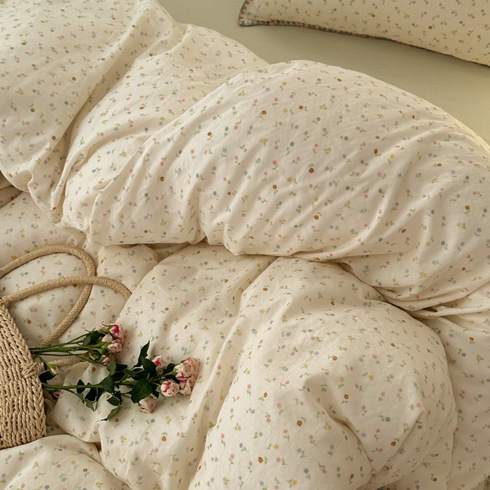 91家纺网 家纺一手货源 找家纺 洋铭区（原狠狠爱） 2024新款全棉双层纱四件套 五彩小花