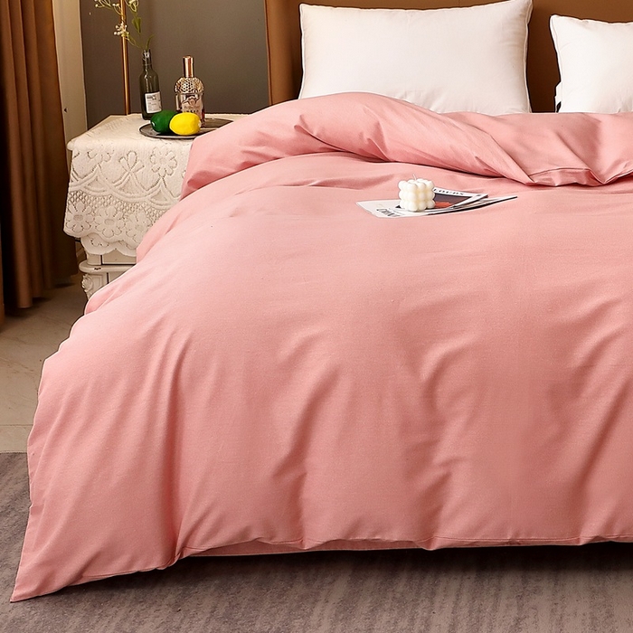 91家纺网 家纺一手货源 找家纺 晶缦家纺 2024新款加厚纯棉喷气全棉纯色生态磨毛多规格单品被套 纯依-粉玉