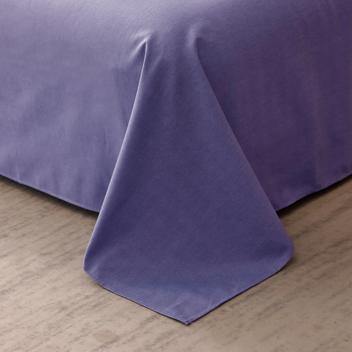 91家纺网 家纺一手货源 找家纺 晶缦家纺 2024新款加厚纯棉喷气全棉纯色生态磨毛多规格单品床单 纯依-牛仔蓝