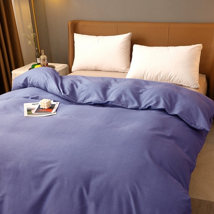 91家纺网 家纺一手货源 找家纺 晶缦家纺 2024新款加厚纯棉喷气全棉纯色生态磨毛多规格单品被套 纯依-牛仔蓝