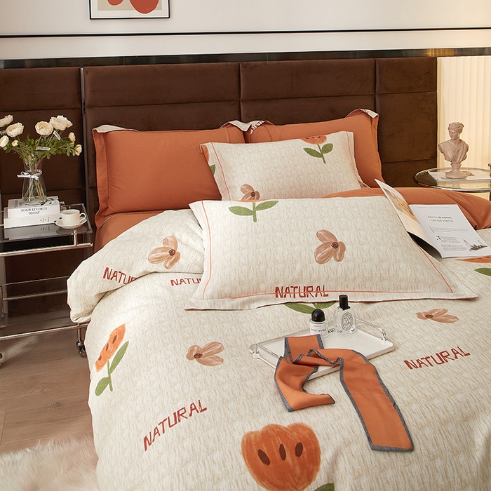 91家纺网 家纺一手货源 找家纺 2025新款全棉精梳磨毛印花四件套 曼朵