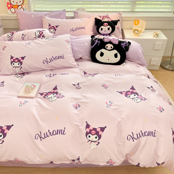 91家纺网 家纺一手货源 找家纺 暮思家居 2024新款正版授权三丽鸥全棉四件套系列第六批 爱美库洛米