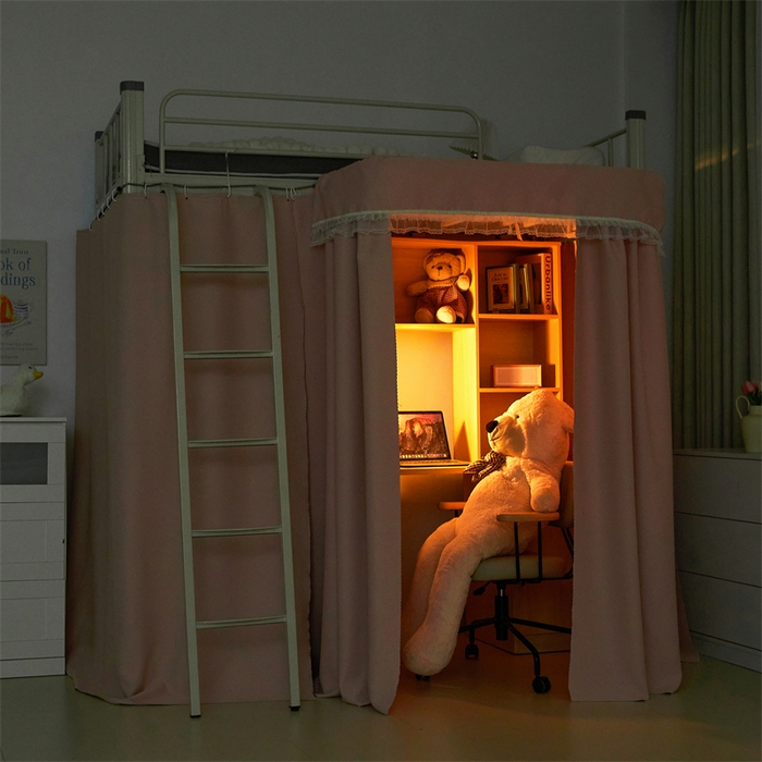 91家纺网 家纺一手货源 找家纺 卓尔居 2025新款学生桌帘雪尼尔秘境系列蚊帐 秘境-粉