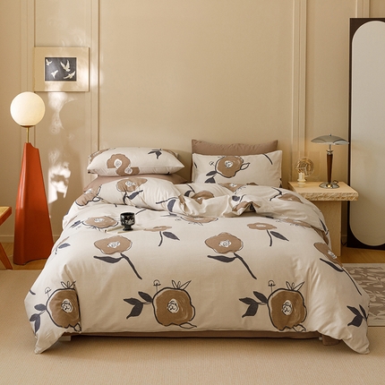 91家纺网 家纺一手货源 找家纺 （总）2024新款全棉陶瓷磨毛印花四件套