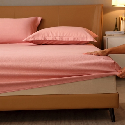 91家纺网 家纺一手货源 找家纺 （总）2025新款加厚喷气全棉纯色生态磨毛单床笠 多规格单品床笠单件保暖纯棉磨毛床笠床罩席梦思床垫保护罩套