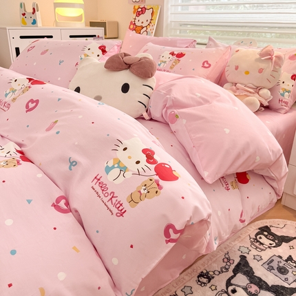 91家纺网 家纺一手货源 找家纺 （总）暮思家居 2024新款正版授权三丽鸥全棉四件套系列第六批