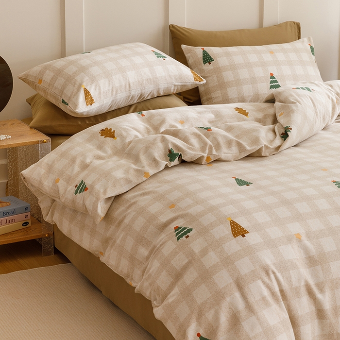 91家纺网 家纺一手货源 找家纺 2024新款全棉陶瓷磨毛印花四件套 圣诞序曲