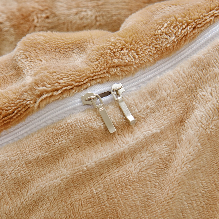 91家纺网 家纺一手货源 找家纺 启优家纺 2024新款简约兔兔绒活性印染单被套 咖啡色