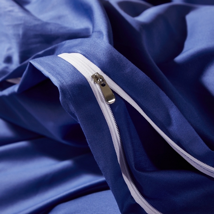 91家纺网 家纺一手货源 找家纺 晶缦家纺 2025新款全棉60支贡缎长绒棉纯色单品被套单件60S素色纯棉单被套多规格被罩活性印染 琳澜-克莱因蓝