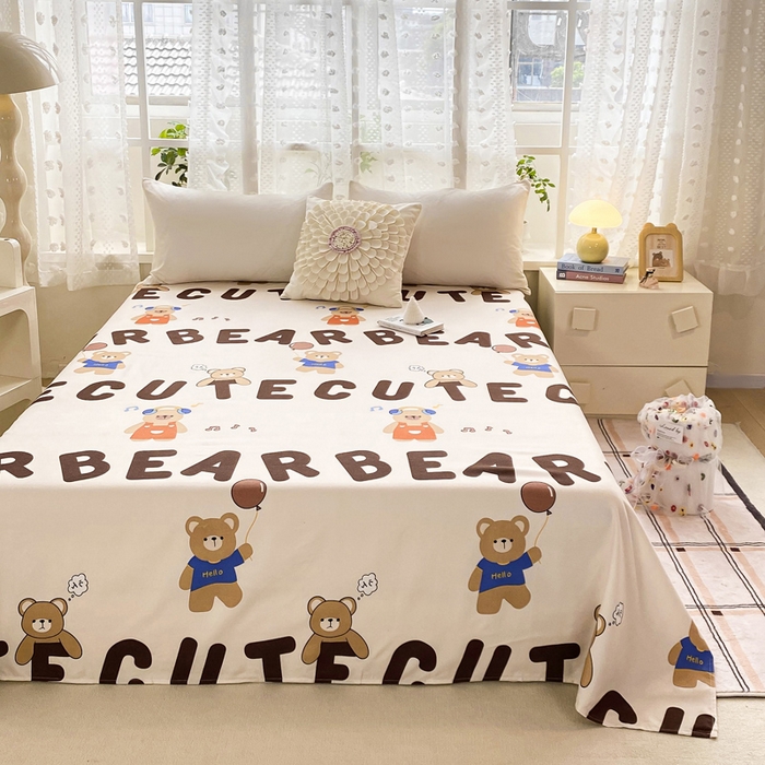 91家纺网 家纺一手货源 找家纺 帛缔思 2024新款淳木棉印花单品床单 多米乐