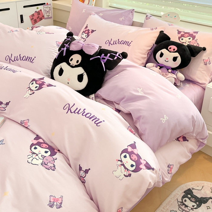 91家纺网 家纺一手货源 找家纺 暮思家居 2024新款正版授权三丽鸥全棉四件套系列第六批 爱美库洛米