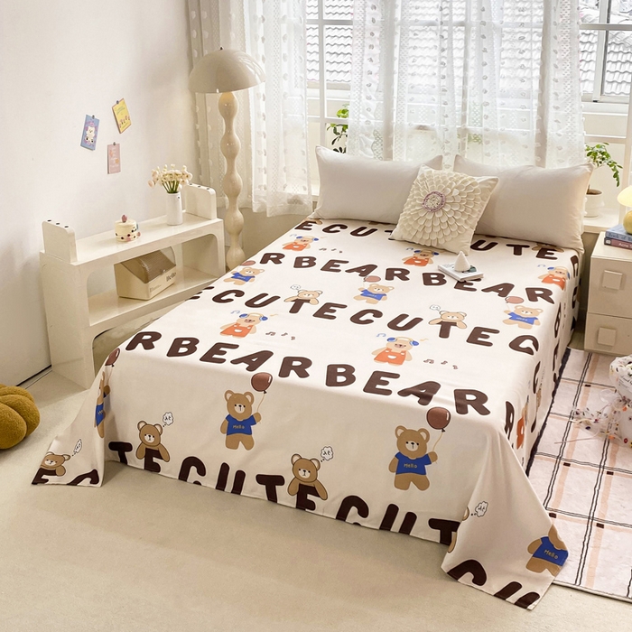 91家纺网 家纺一手货源 找家纺 帛缔思 2024新款淳木棉印花单品床单 多米乐