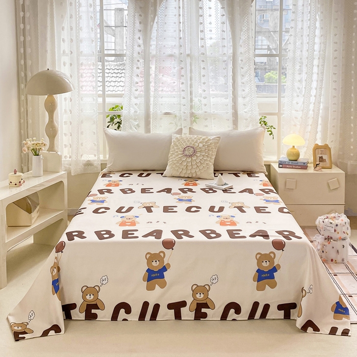 91家纺网 家纺一手货源 找家纺 帛缔思 2024新款淳木棉印花单品床单 多米乐