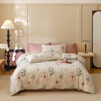 91家纺网 家纺一手货源 找家纺 2024新款全棉陶瓷磨毛印花四件套 伊甸园